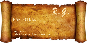 Rák Gitta névjegykártya